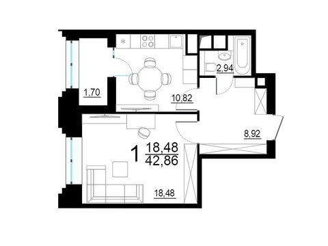 Москва, 1-но комнатная квартира, ул. Берзарина д.28, 8417704 руб.