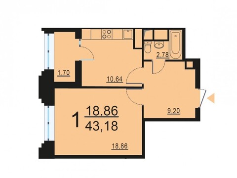 Москва, 1-но комнатная квартира, ул. Берзарина д.28с3, 8618728 руб.