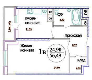 Москва, 1-но комнатная квартира, Кронштадтский б-р. д.49 к1, 10300000 руб.