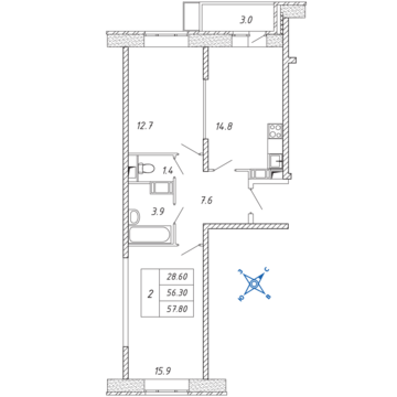 Люберцы, 2-х комнатная квартира, ул. Барыкина д., 4913000 руб.