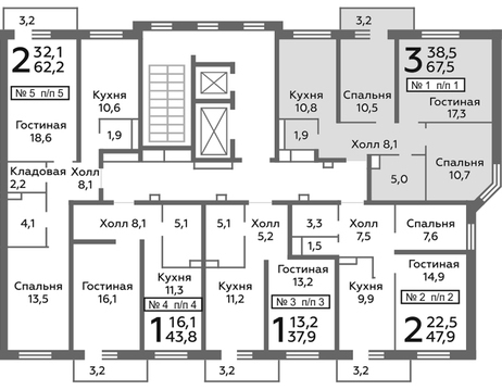 Видное, 3-х комнатная квартира, б-р Зеленые Аллеи д., 4441331 руб.