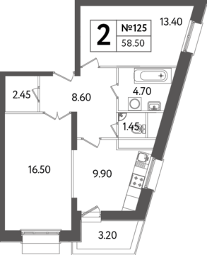 Москва, 2-х комнатная квартира, Яна Райниса б-р. д.вл.4, корп.3, 10108800 руб.