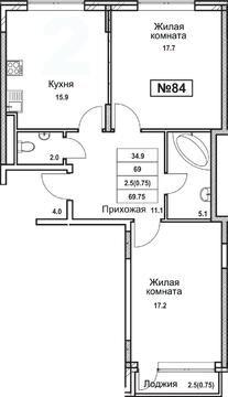 Троицк, 2-х комнатная квартира, ул. Промышленная д., 5437703 руб.