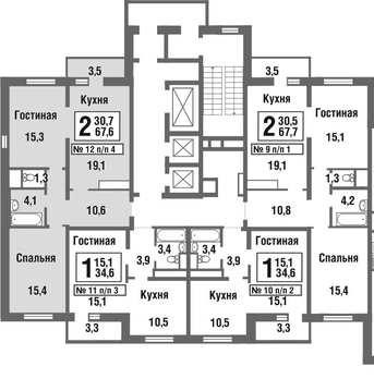 Балашиха, 2-х комнатная квартира, микрорайон Павлино д., 4603627 руб.