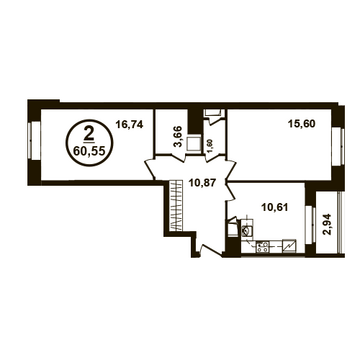 Москва, 2-х комнатная квартира, ул. Петра Алексеева д.12а корп.3, 8991675 руб.