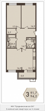 Москва, 3-х комнатная квартира, ул. Гродненская д.д.5, 17305953 руб.