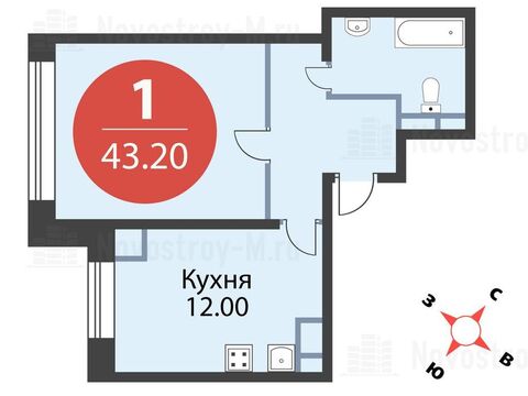 Павловская Слобода, 1-но комнатная квартира, ул. Красная д.д. 9, корп. 56, 4579200 руб.