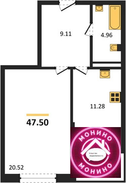 Ильинское, 1-но комнатная квартира, Ильинское село д.д. 2, 7893600 руб.