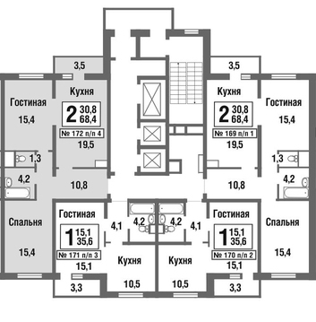 Балашиха, 2-х комнатная квартира, микрорайон Павлино д., 4591315 руб.