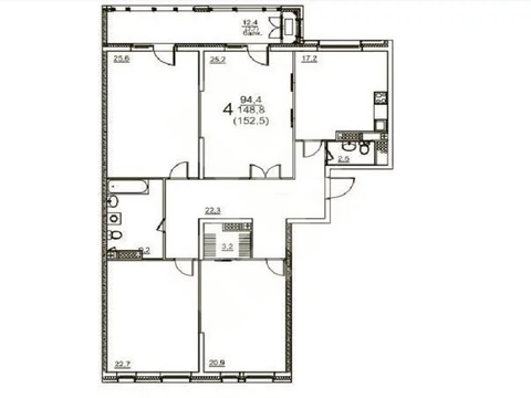 Москва, 4-х комнатная квартира, Ленинский пр-кт. д.107, 40503512 руб.