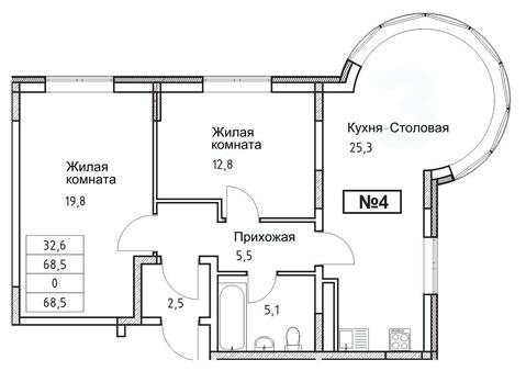 Троицк, 2-х комнатная квартира, ул. Промышленная д., 5545699 руб.