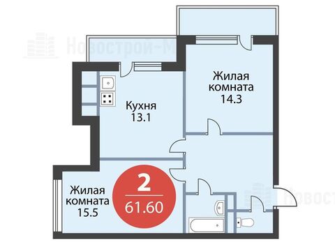 Павловская Слобода, 2-х комнатная квартира, ул. Красная д.д. 9, корп. 56, 5852000 руб.