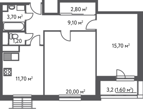 Москва, 2-х комнатная квартира, С.Ковалевской д.20, 10054240 руб.