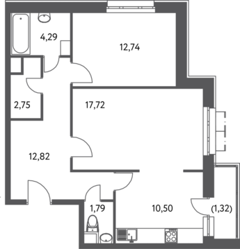 Москва, 2-х комнатная квартира, ул. Федора Полетаева д.15А, 9525570 руб.