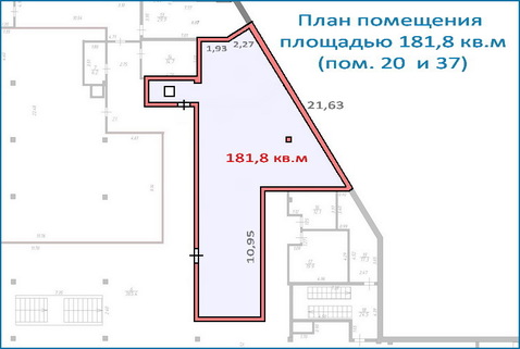 Помещение свободного назначения 181,8 кв.м в новом ТЦ, 6 км от МКАД, 12137000 руб.