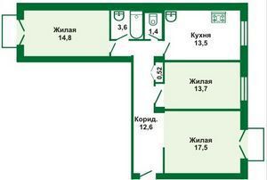 Серпухов, 3-х комнатная квартира, Бульвар 65 лет Победы д.21, 2700000 руб.