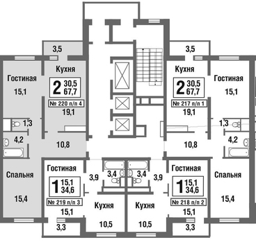 Балашиха, 2-х комнатная квартира, микрорайон Павлино д., 4610437 руб.