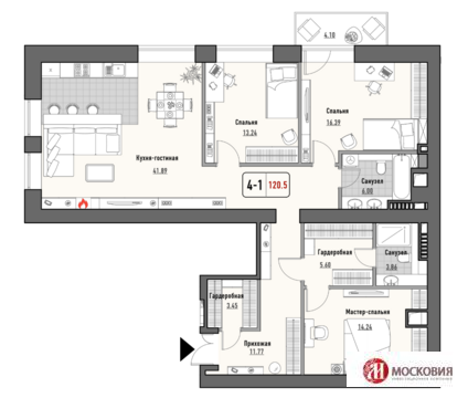 Москва, 3-х комнатная квартира, Мира пр-кт. д.102 с26, 23370000 руб.