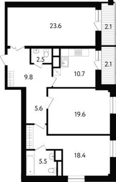 Москва, 3-х комнатная квартира, ул. Усиевича д.вл. 10б, 27388085 руб.