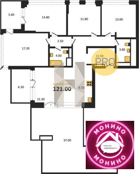 Москва, 4-х комнатная квартира, ул. Миклухо-Маклая д., 73713200 руб.