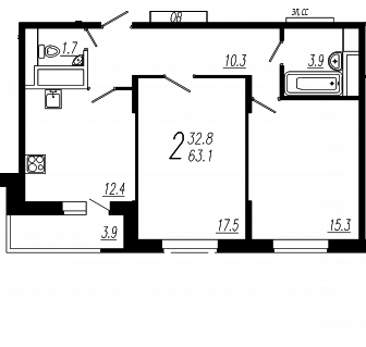 Мытищи, 2-х комнатная квартира, ул. Колпакова д.44 корп.34, 5480116 руб.