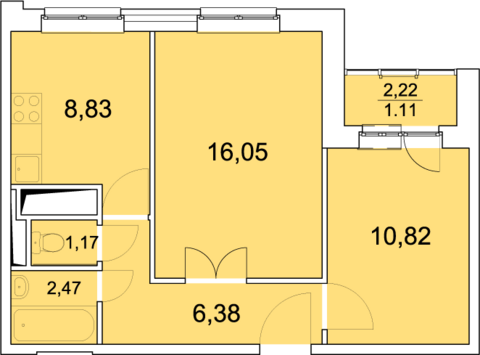 Пироговский, 2-х комнатная квартира, ул. Советская д.8, 3399570 руб.