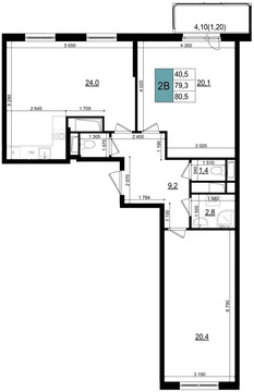 Одинцово, 2-х комнатная квартира, Московская обл д.г Одинцово, ул Бзри, к 23, 20236412 руб.