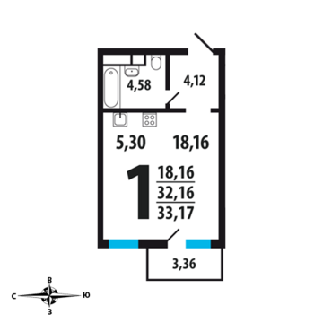 Москва, 1-но комнатная квартира, Нововатутинский пр. д., 3300415 руб.