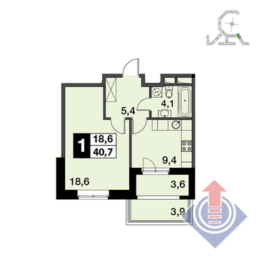 Развилка, 1-но комнатная квартира,  д., 4200240 руб.