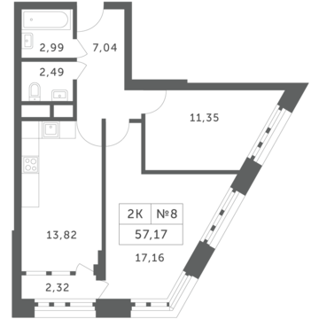 Раздоры, 2-х комнатная квартира, КП Береста д., 4581618 руб.