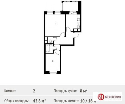 Москва, 2-х комнатная квартира, ул. Старокачаловская д.3 к2, 3267000 руб.