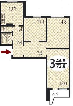 Москва, 3-х комнатная квартира, ул. Новочеремушкинская д.20/23, 17400000 руб.