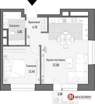 Москва, 1-но комнатная квартира, ул. Октябрьская д.69, 15130000 руб.