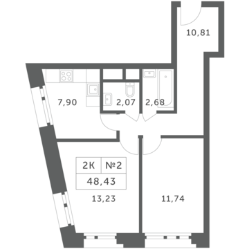 Раздоры, 2-х комнатная квартира, КП Береста д., 3961574 руб.