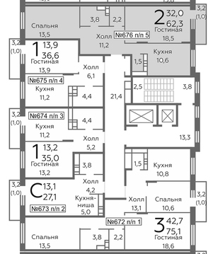 Видное, 2-х комнатная квартира, б-р Зеленые Аллеи д., 4220856 руб.