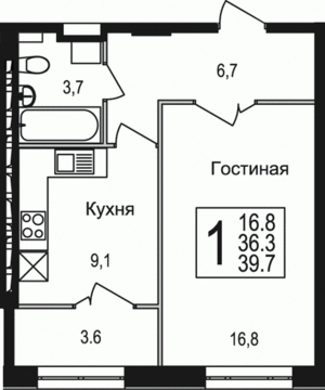 Щелково, 1-но комнатная квартира, микрорайон Богородский д.дом №3, 2743270 руб.