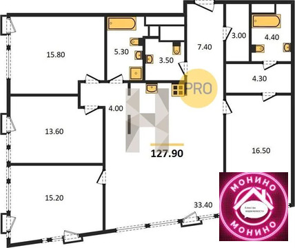 Москва, 4-х комнатная квартира, ул. Сельскохозяйственная д.д. уч.26/2/1, 79609200 руб.