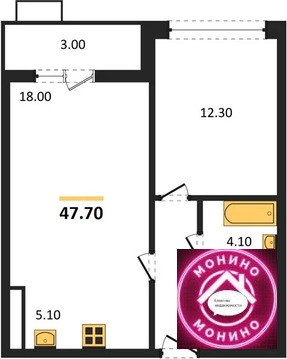 Николо-Хованское, 1-но комнатная квартира, Николо-Хованское дер. д.д. 7, 15716196 руб.