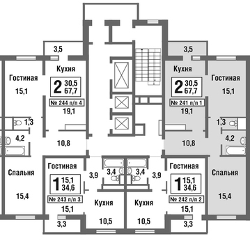 Балашиха, 2-х комнатная квартира, микрорайон Павлино д., 4610437 руб.