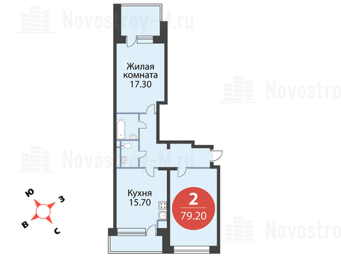 Павловская Слобода, 2-х комнатная квартира, ул. Красная д.д. 9, корп. 69, 8696160 руб.
