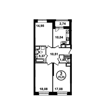 Москва, 3-х комнатная квартира, ул. Петра Алексеева д.12а корп.3, 13875750 руб.