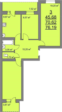 Томилино, 3-х комнатная квартира, ул. Колхозная д., 5257110 руб.