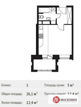 Видное, 1-но комнатная квартира, Футбольный 1-й проезд д.9, 1900000 руб.