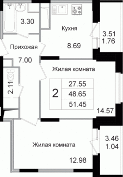 Щелково, 2-х комнатная квартира, Потапово-3 д.4, 3567960 руб.