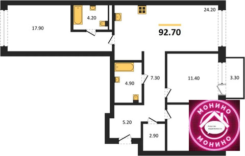 Москва, 3-х комнатная квартира, ул. Дубининская д.д. 59, корпус 2, 62970000 руб.
