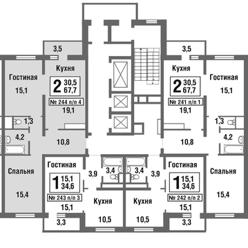 Балашиха, 2-х комнатная квартира, микрорайон Павлино д., 4610437 руб.