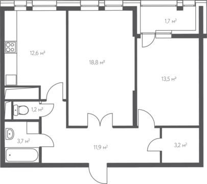 Москва, 2-х комнатная квартира, 1-Й Нагатинский проезд д.14, 15091560 руб.