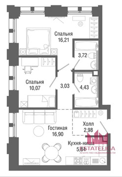 2-комнатная квартира, 63 кв.м., в ЖК "Селигер Сити"