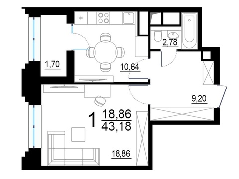 Москва, 1-но комнатная квартира, ул. Берзарина д.28с3, 8627364 руб.