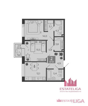 Москва, 2-х комнатная квартира, набережная Марка Шагала д.11к3, 30990000 руб.